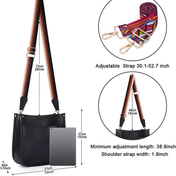 Crossbody Bag Women Vegan Leather Hobo Handbag Trendy Crossbody Shoulder Bag Pur - Picture 4 of 9